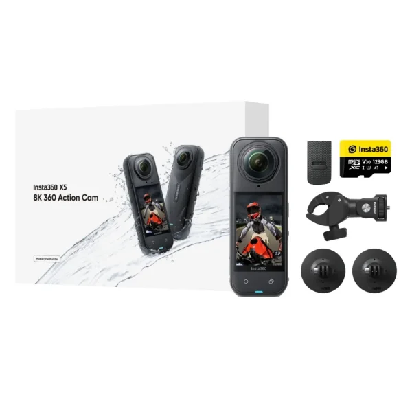 Insta360 X5 360 Action Camera Motorcycle Bundle